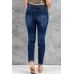 LET'S GO BRANDON Buttons Front Frayed Jeans LET'S GO BRANDON Buttons Front Frayed Jeans