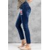 LET'S GO BRANDON Buttons Front Frayed Jeans LET'S GO BRANDON Buttons Front Frayed Jeans