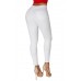 White High Waist Skinny Jeans with Round Pockets White High Waist Skinny Jeans with Round Pockets