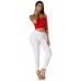White High Waist Skinny Jeans with Round Pockets White High Waist Skinny Jeans with Round Pockets