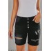 Black Button Front Distressed Shorts Black Button Front Distressed Shorts
