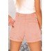 Orange Pleated Rolled Hem Button Fly Denim Shorts Orange Pleated Rolled Hem Button Fly Denim Shorts