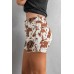 Brown Cow Print Denim Shorts with Pockets Brown Cow Print Denim Shorts with Pockets