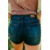 Dark Blue Leopard  Patched Ripped Denim Shorts Dark Blue Leopard  Patched Ripped Denim Shorts