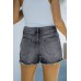 Black Blue Distressed Frayed Denim Shorts Black Blue Distressed Frayed Denim Shorts