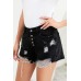 Black Hot Mama High Rise Distressed Denim Shorts Black Hot Mama High Rise Distressed Denim Shorts