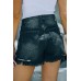 Black High Waist Frayed Denim Shorts Black High Waist Frayed Denim Shorts