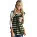 Green White Stripe Sequin Pocket Top Green White Stripe Sequin Pocket Top