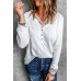 Lace Splicing Button V Neck Long Sleeve Top Lace Splicing Button V Neck Long Sleeve Top