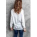 Lace Splicing Button V Neck Long Sleeve Top Lace Splicing Button V Neck Long Sleeve Top