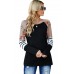 Black Striped Floral Long Sleeve Top Black Striped Floral Long Sleeve Top