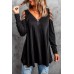 Solid Sequins Cold Shoulder Long Sleeve Top Solid Sequins Cold Shoulder Long Sleeve Top