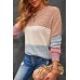 Multicolor Color Block Knitted Long Sleeve Top Multicolor Color Block Knitted Long Sleeve Top
