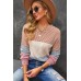 Multicolor Color Block Knitted Long Sleeve Top Multicolor Color Block Knitted Long Sleeve Top