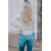 Striped Lace Buttons Splicing Long Sleeve Top Striped Lace Buttons Splicing Long Sleeve Top