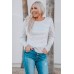 Striped Lace Buttons Splicing Long Sleeve Top Striped Lace Buttons Splicing Long Sleeve Top