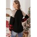 Plaid Sequin Splicing Christmas Leopard Graphic Print Top Plaid Sequin Splicing Christmas Leopard Graphic Print Top