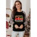 Christmas Leopard Letter Graphic Print Long Sleeve Shirt Christmas Leopard Letter Graphic Print Long Sleeve Shirt