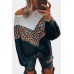 Black Colorblock Leopard Patchwork Knit Top Black Colorblock Leopard Patchwork Knit Top