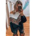 Black Colorblock Leopard Patchwork Knit Top Black Colorblock Leopard Patchwork Knit Top