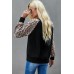 Halloween Leopard Pumpkin Print Long Sleeve Crew Neck Top Halloween Leopard Pumpkin Print Long Sleeve Crew Neck Top