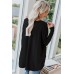 Black Oversize Zipped Red Lips Long Sleeve Top with Pockets Black Oversize Zipped Red Lips Long Sleeve Top with Pockets