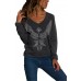 Charcoal Eagle Spread Wing Print Pullover Charcoal Eagle Spread Wing Print Pullover