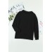 Black Button Front Turn-down Neck Knit Top Black Button Front Turn-down Neck Knit Top