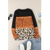 Black Leopard Tribal Print Splicing Long Sleeve Top Black Leopard Tribal Print Splicing Long Sleeve Top