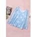 Sky Blue Daisy Print Mesh Patchwork Long Sleeve Top Sky Blue Daisy Print Mesh Patchwork Long Sleeve Top