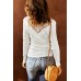 White Lace Patch Slim-fit Long Sleeve Top White Lace Patch Slim-fit Long Sleeve Top