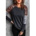 Black Leopard Striped Long Sleeve Top Black Leopard Striped Long Sleeve Top