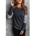 Black Leopard Striped Long Sleeve Top Black Leopard Striped Long Sleeve Top