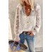 V Neckline Sequin Shoulder Long Sleeve Lace Top V Neckline Sequin Shoulder Long Sleeve Lace Top