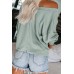 Green The Morning View Thermal Knit Top Green The Morning View Thermal Knit Top
