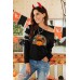Ripped Sleeve Leopard Tie-dye Pumpkin Graphic Top Ripped Sleeve Leopard Tie-dye Pumpkin Graphic Top