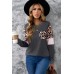 Family Matching Mom's Leopard Splicing Long Sleeve Top Family Matching Mom's Leopard Splicing Long Sleeve Top